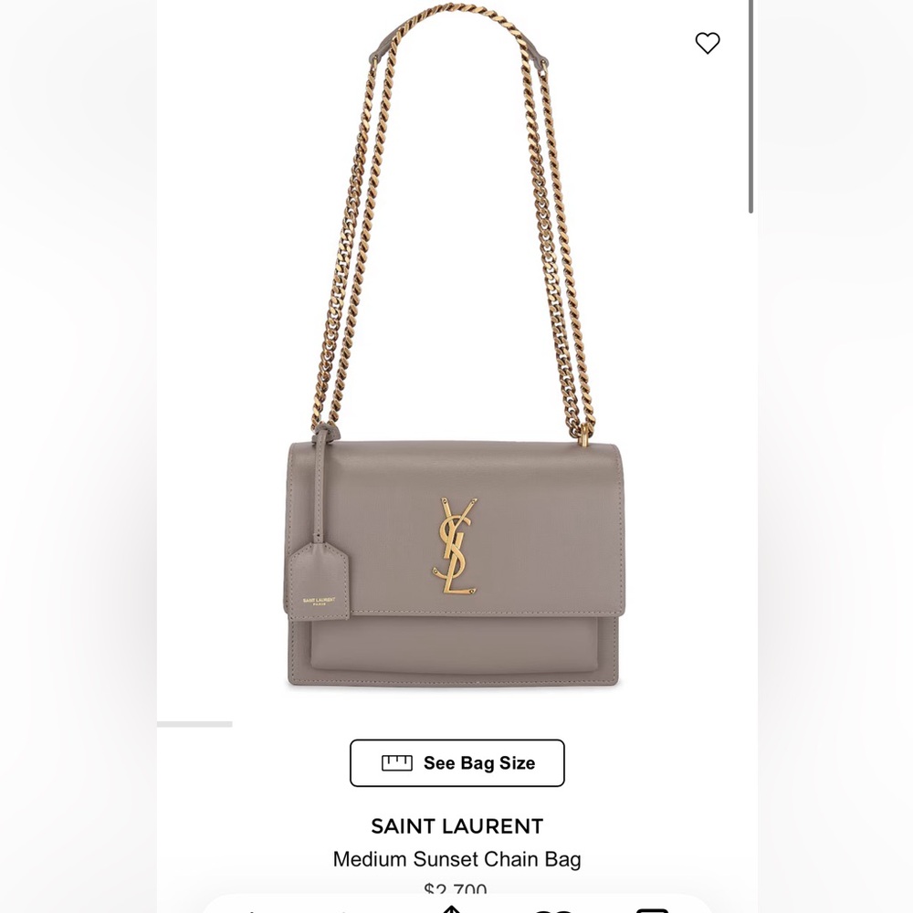 Yves Saint Laurent Sunset Bag in Greyish Brown